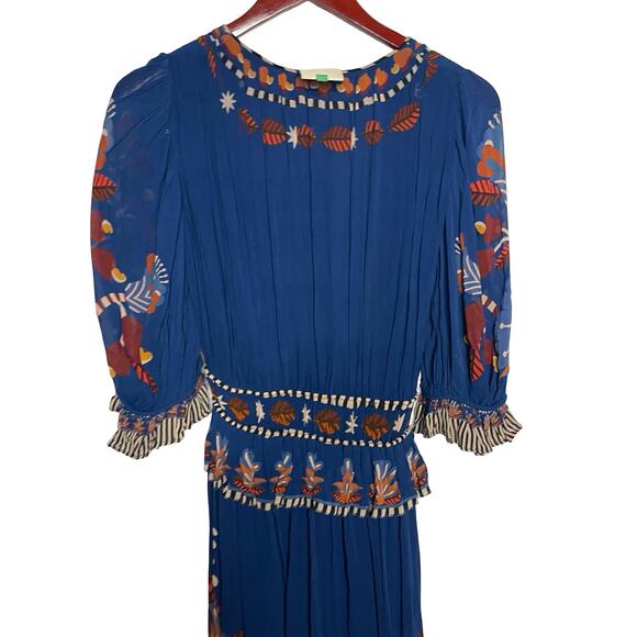 FARM Rio Navy Maxi Dress with Blue and Rust Floral Print - Picture 7 of 8